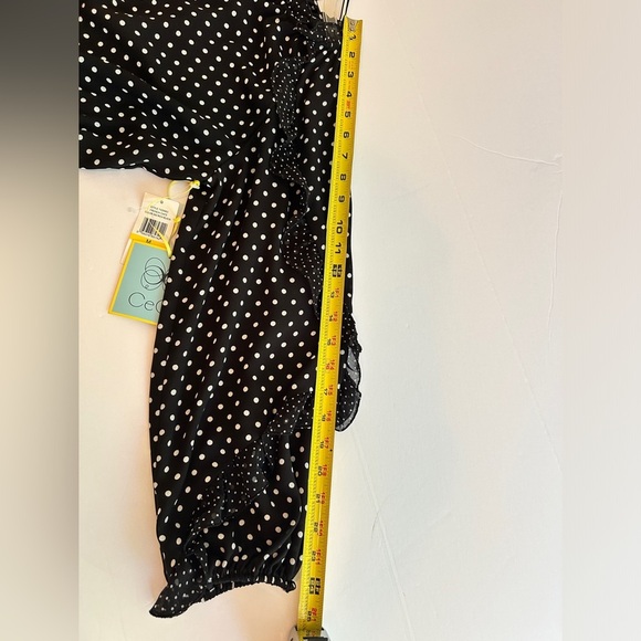 Cece polka dot French cafe dress/ Rich Black with white dots Size Medium - Picture 8 of 16